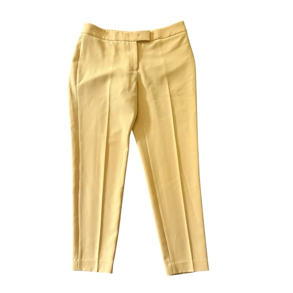 Anne Klein Dress Pants 6 Mustard Yellow Stretch Career Business Straight Leg - Picture 1 of 8